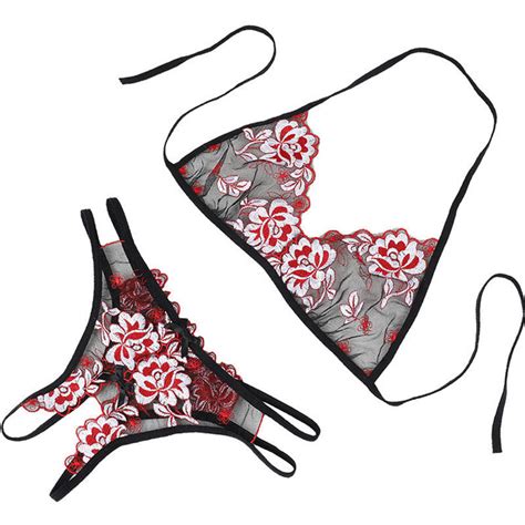 Sexy Hot Mesh Thin Flower Embroidery Bra Set Open Underwear Women Intimate Lingerie On Storenvy