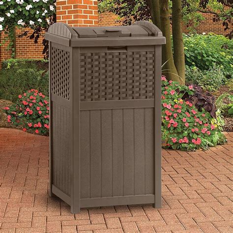 Reviews for Suncast Plastic Trash Hideaway 30 Gallon Brown Outdoor ...