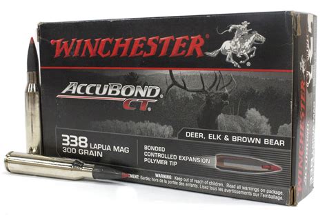 Winchester 338 Lapua Mag 300 Gr Polymer Tip Accubond Ct 20box