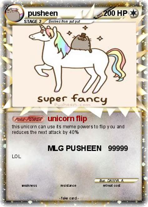 Pokémon Pusheen 124 124 Unicorn Flip My Pokemon Card