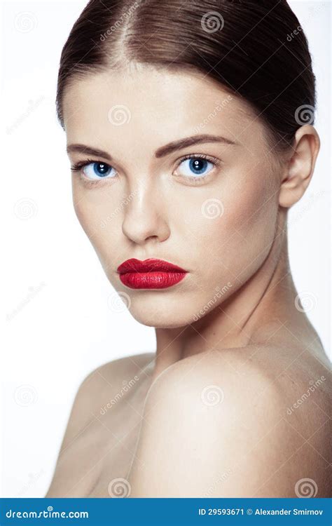 Close Up Portrait Of Caucasian Young Model Stock Image Image Of Clean