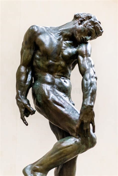 Ancient Bronze Sculpture Of Nude Man By Rodin Editorial Stock Photo Image Of Atkins Kansas