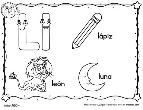 Letra L Para Colorear Árbol Abc