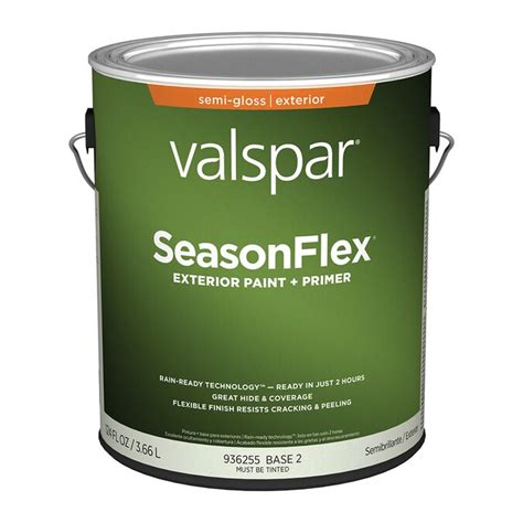 Valspar Seasonflex Base 2 Semi Gloss Exterior Tintable Paint 1 Gallon In The Exterior Paint