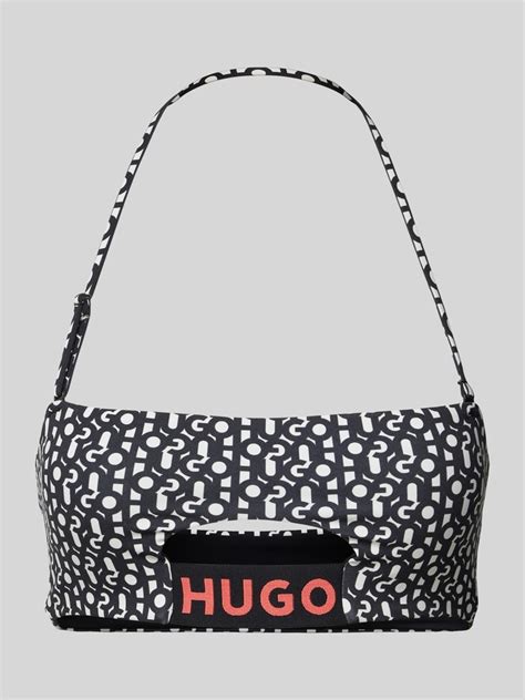 Hugo Bikini Oberteil Mit Label Print Black Online Kaufen