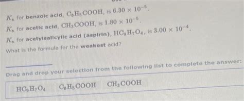 Solved K For Benzoic Acid C H COOH Is 6 30 10 5 K Chegg