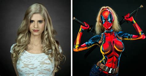 Woman Paints Stunning Superhero Costumes On Her Naked Body Bored Panda