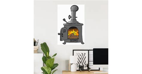 Wood Burner Stove Poster Zazzle