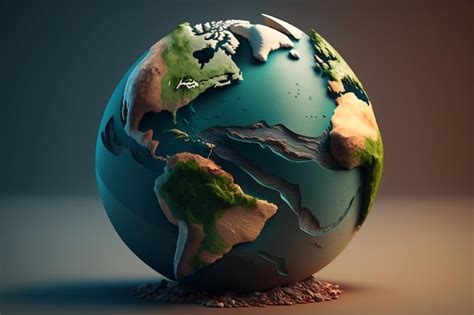 Premium Photo 3d Earth Globe With World Map Ai Generated Art Work