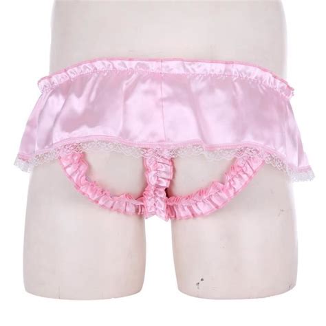 Yonghs Homme Sissy String Sexy Satin Lingerie Erotique Jupe Sous V Tement Gay Slip Underwear M