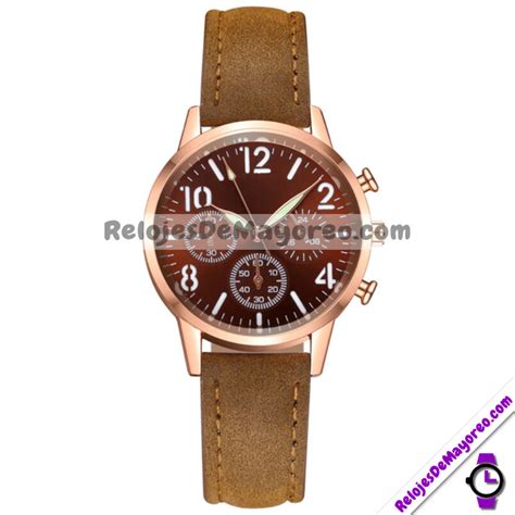 Reloj Extensible Piel Sintetica Camel R Relojes De Mayoreo