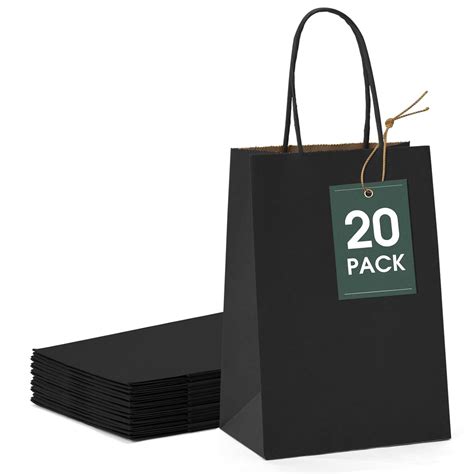 Gssusa Black Paper Bags Gift Party Bags With Handles X X Pack