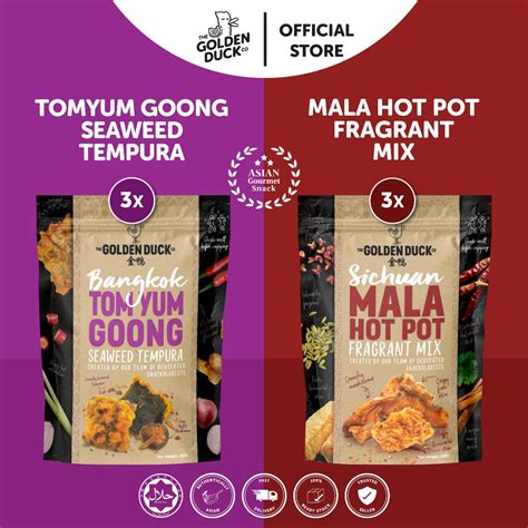 Bundle Of X Tom Yum Goong Seaweed Tempura X Mala Hot Pot Fragrant Mix Snacks Shopee