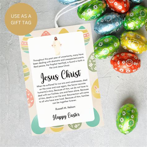 Lds Easter Printable Easter Ministering Card Easter T Because Of