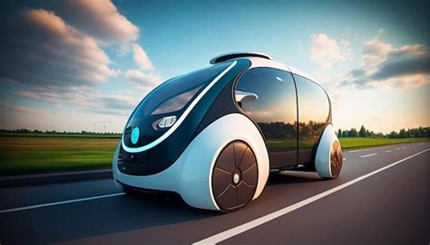 premium photo vehicle  selfdriving mode generative ai electric