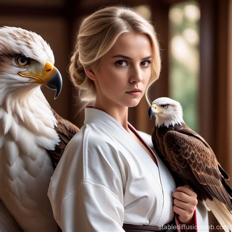 Blonde Karateka Eagle Prey Stable Diffusion Online