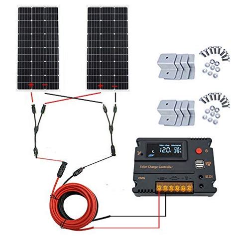 Eco Worthy 200 Watts 12 Volts Portable Monocrystalline Solar Panels System Kit With Solar Charge