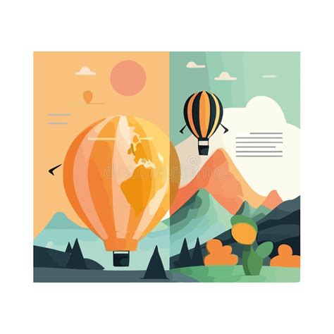 Flying Hot Air Balloon Adventure Book Stock Vector Illustration Of Isolation Object 275089522