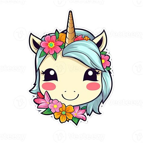 Cute Cartoon Unicorn Sticker 24488013 Png