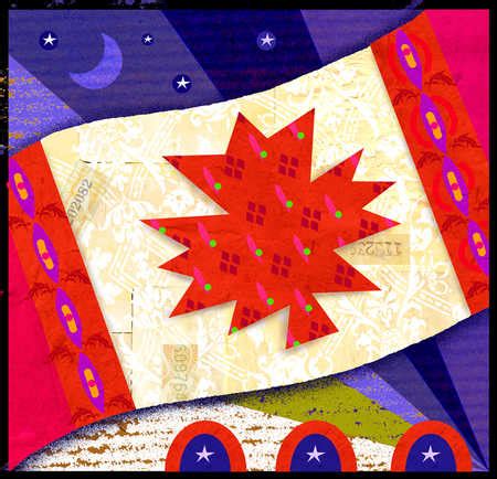 Stock Illustration - A drawing of a Canadian flag