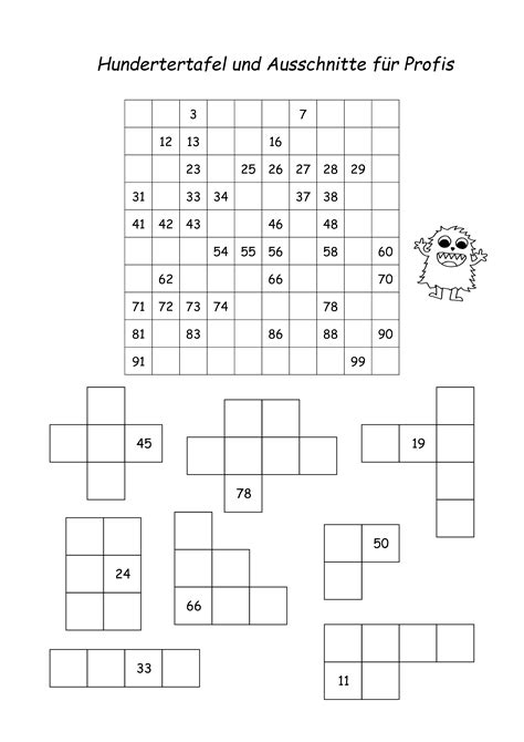 Hundertertafel Arbeitsbl Tter Unterrichtsmaterial Im Fach Mathematik