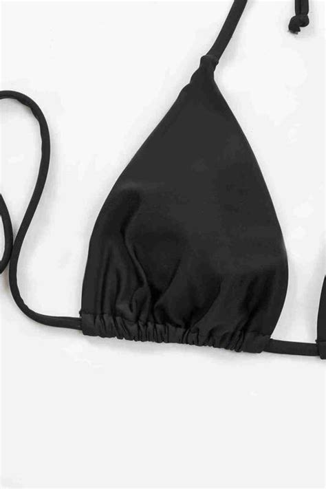 Siyah Boyundan Bağlamalı Üçgen Bikini Üstü MS Stilimon