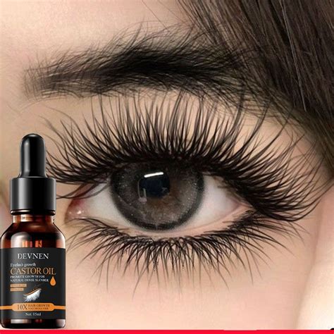 Devnen 15ml Natural Castor Oil Hair Eyebrow Eyelash Growth Essence