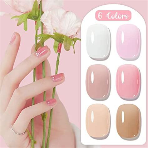 Jelly Gel Nail Polish Colors Nude Pink Milky Sheer White Sakura Pink Natural Brown