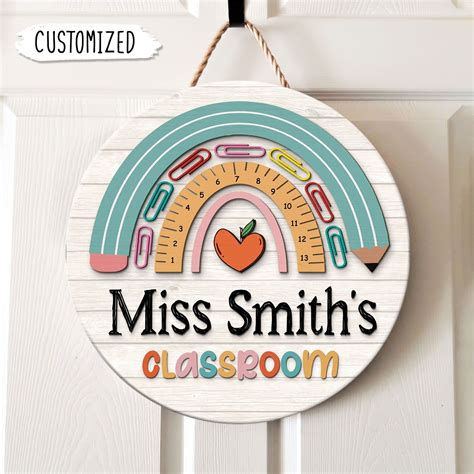 Personalized teacher sign teacher gifts teacher door sign classroom ...