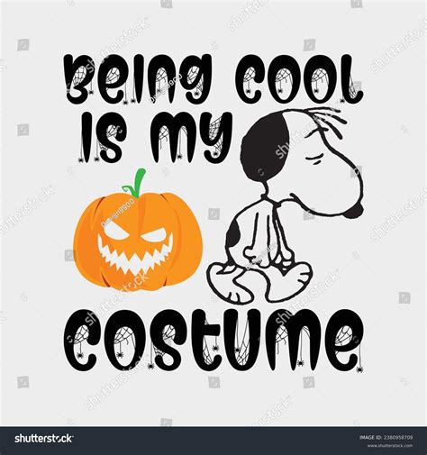 Peanuts Snoopy Cool Halloween Costume Stock Vector Royalty Free