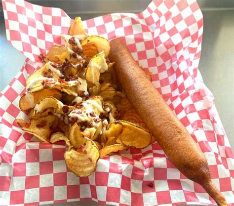 Original Loaded Corn Dog Basket Bacon Ranch On Fries Boardwalk Bites