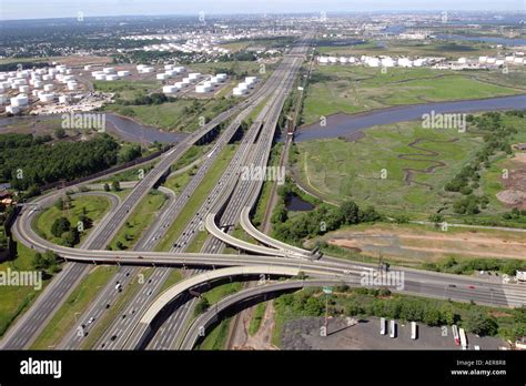 aerial view New Jersey Turnpike, Linden, New Jersey Stock Photo - Alamy