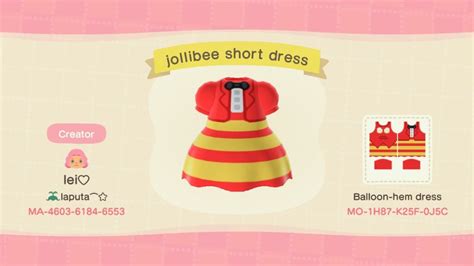 Jollibee Outfit Set Animal Crossing Pattern Gallery And Custom Designs