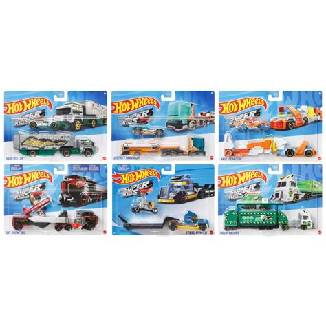 Hot Wheels 2023 Super Rigs Mix 1 Hauler And Vehicle Set