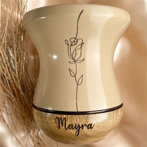 Cuia de Chimarrão Madeira Nude Personalizada Laço Velho