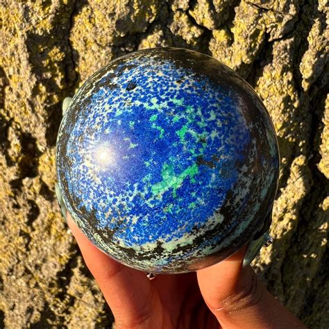 RARE Brilliant Blue Azurite With Malachite Sphere - Etsy