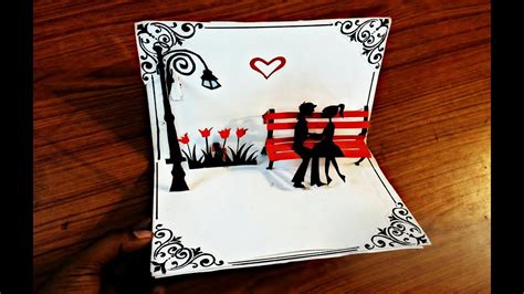 Diy Kissing Couple Pop Up Card Paper Crafts Handmade Craft Youtube