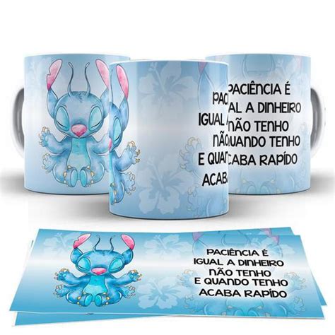 Caneca Lilo Stitch Paciencia é igual a dinheiro não tenho TackoSC