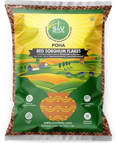 Red Sorghum Flakes Poha S And V Millets