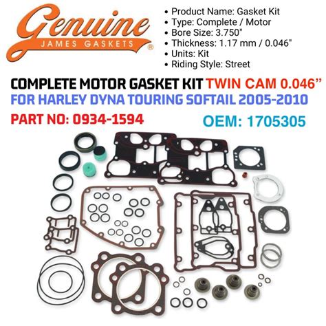 Jack Motor Genuine James Gaskets Complete Motor Gasket Kit Twin