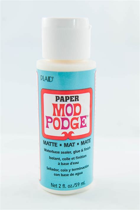 Mod Podge Paper Adhesive Glue Sealer And Finish 2 Fl Oz For Paper On