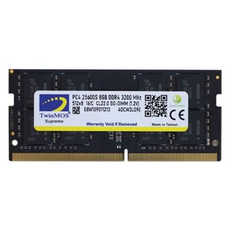 Twinmos 8GB DDR4 3200 Mhz SO DIMM