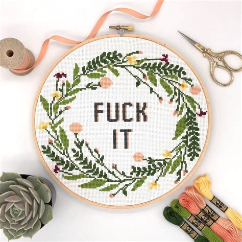 Cross Stitch Pattern Fuck Cross Stitch Fuck Funny Cross Etsy