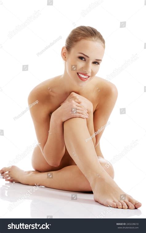 Front View Nude Woman Sitting On Stok Foto Raf Shutterstock