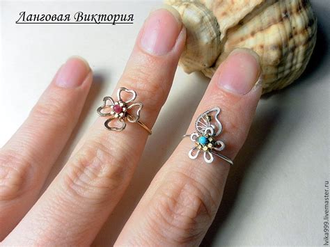 Кольцо на палец ноги "Цветочек", бирюза, wire wrap – купить на Ярмарке ...