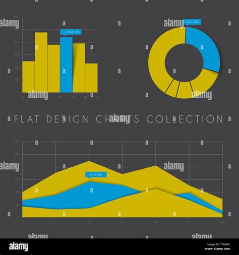 Set Of Vector Flat Design Infographics Statistics Charts And Graphs