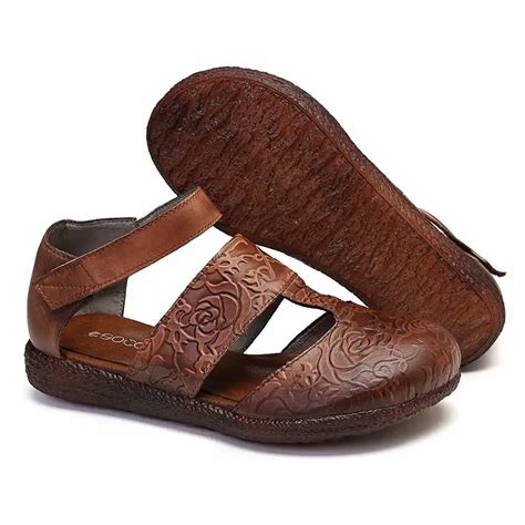 SOCOFY/женские босоножки из натуральной кожи с рельефным узором и ...