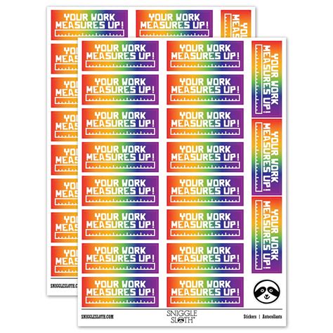 Your Work Measures Up Ruler Teacher Student School Sticker Set