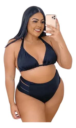 Biqu Ni Plus Size Cintura Alta Hot Pant Cortininha Pr Mium Mercadolivre