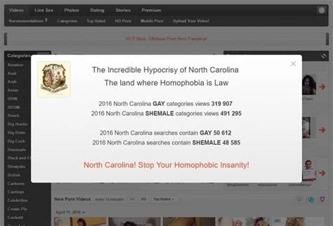 A Porn Site Has Banned North Carolina Users Over The State S Anti LGBT